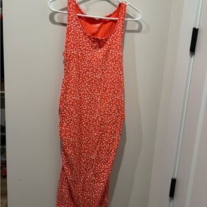 Isabel Maternity Red Polka Dot Dress - M